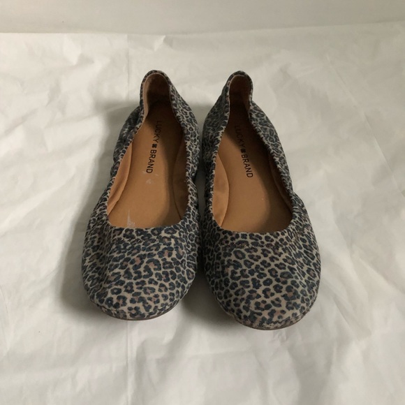 Lucky Brand Ballet Flats Size 7.5 Animal Print Leopard Cheetah Print - Picture 3 of 6